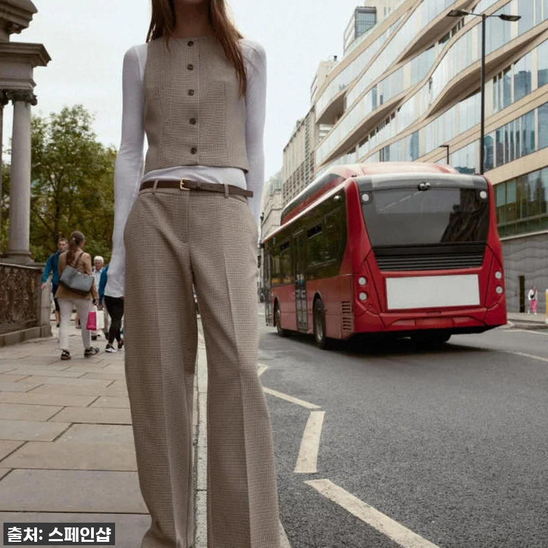 자라 클래식 체크 베스트 찐후기! 품 관련 이미지 1