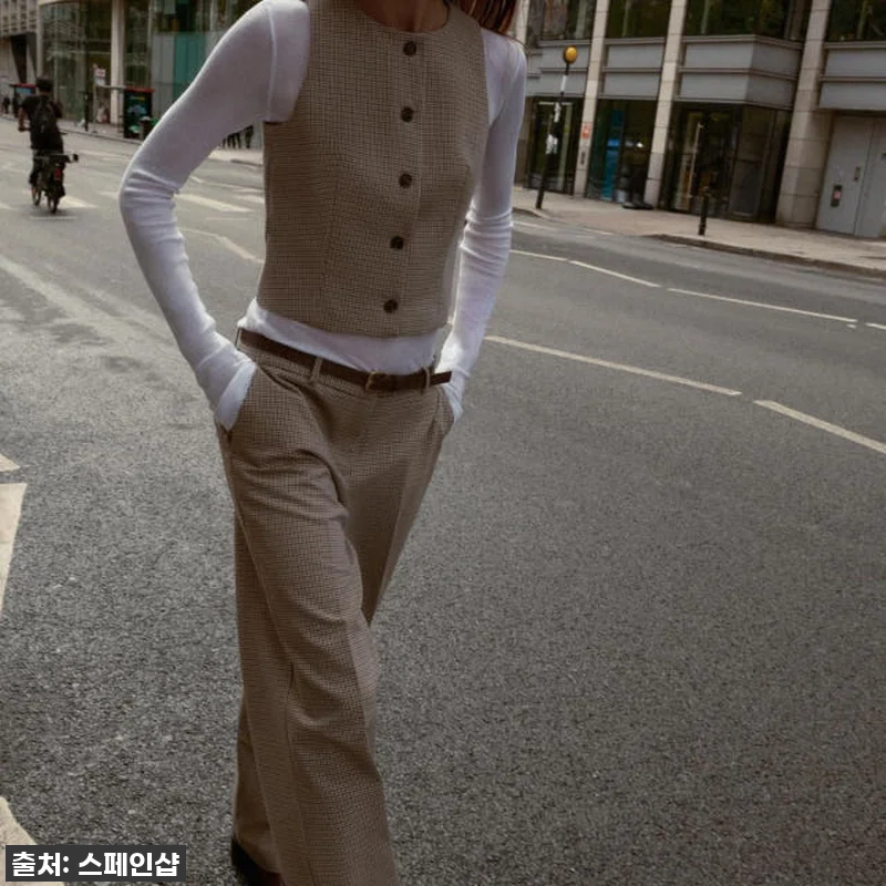 자라 클래식 체크 베스트 찐후기! 품 관련 이미지 2