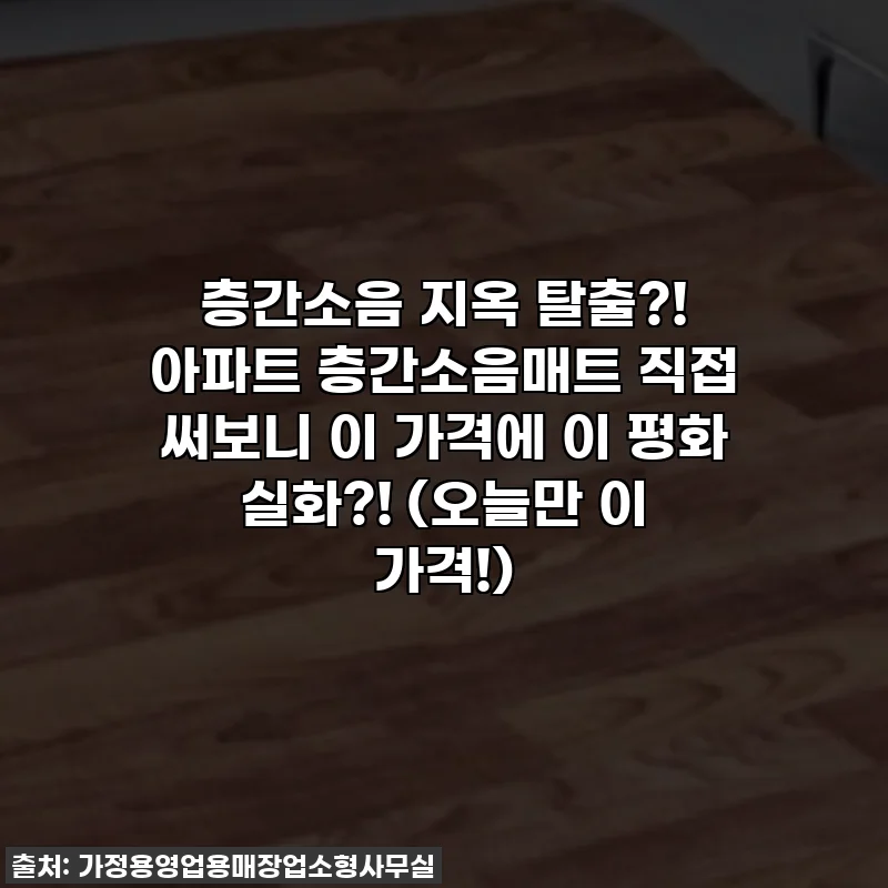 층간소음 지옥 탈출?! 아파트 층간소음매트 직접 써보니 이 가격에 이 평화 실화?! (오늘만 이 가격!)