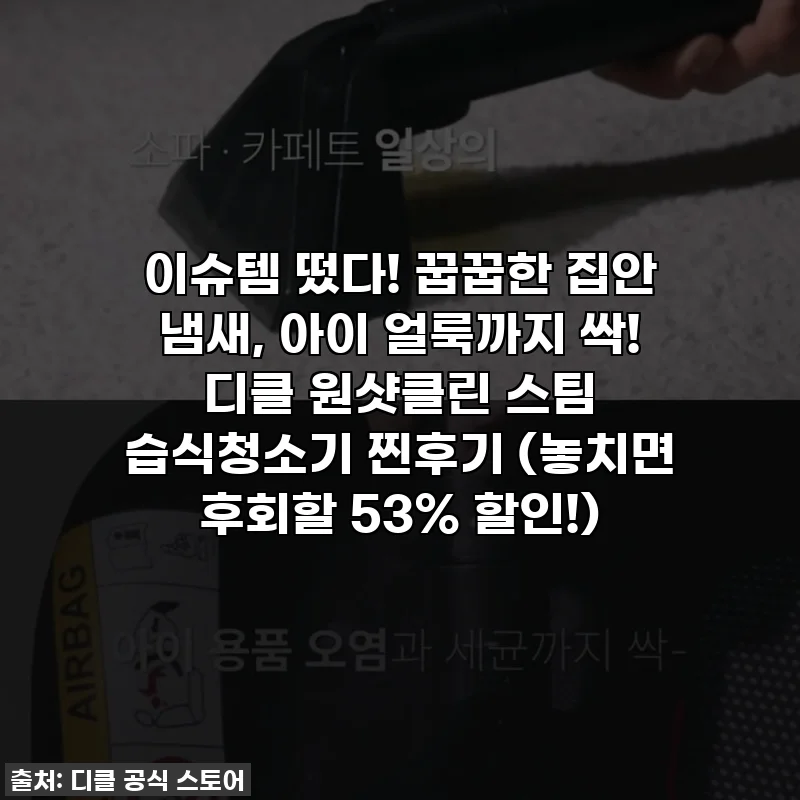이슈템 떴다! 꿉꿉한 집안 냄새, 아이 얼룩까지 싹! 디클 원샷클린 스팀 습식청소기 찐후기 (놓치면 후회할 53% 할인!)