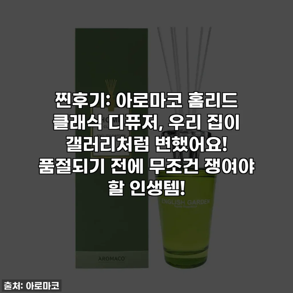 찐후기: 아로마코 홈리드 클래식 디퓨저, 우리 집이 갤러리처럼 변했어요! 품절되기 전에 무조건 쟁여야 할 인생템!