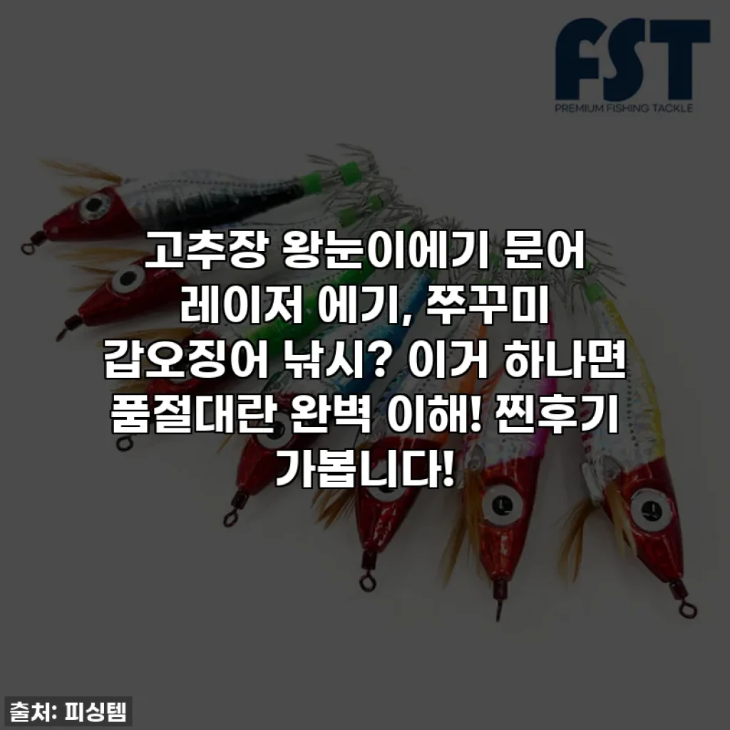 고추장 왕눈이에기 문어 레이저 에기, 쭈꾸미 갑오징어 낚시? 이거 하나면 품절대란 완벽 이해! 찐후기 가봅니다!