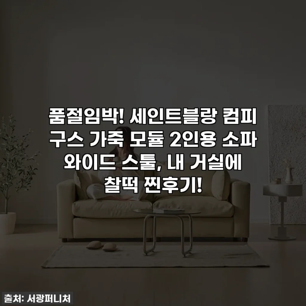 품절임박! 세인트블랑 컴피 구스 가죽 모듈 2인용 소파 와이드 스툴, 내 거실에 찰떡 찐후기!