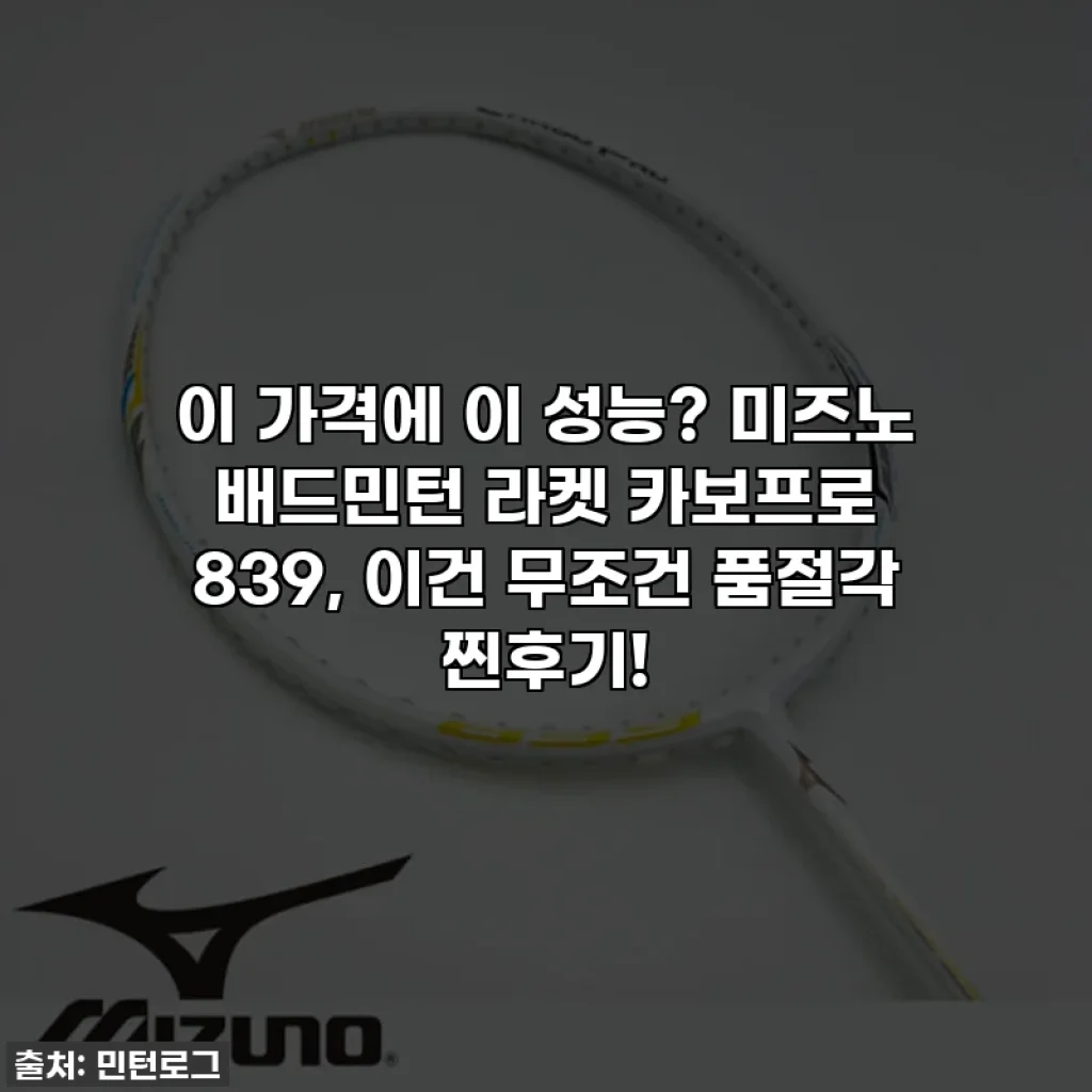 이 가격에 이 성능? 미즈노 배드민턴 라켓 카보프로 839, 이건 무조건 품절각 찐후기!
