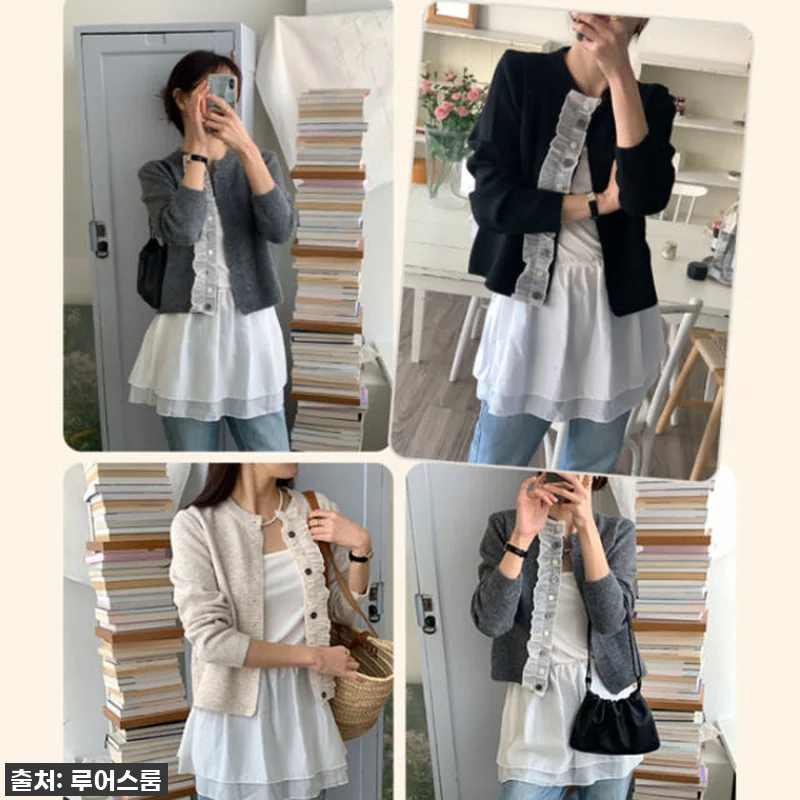 지금 바로 품절각! 찐후기 폭발 '우디크 프릴 레이스 루즈핏 니트 가디건' 놓치지 마세요! 8 지금 바로 품절각! 찐후기 폭발 '우 관련 이미지 1