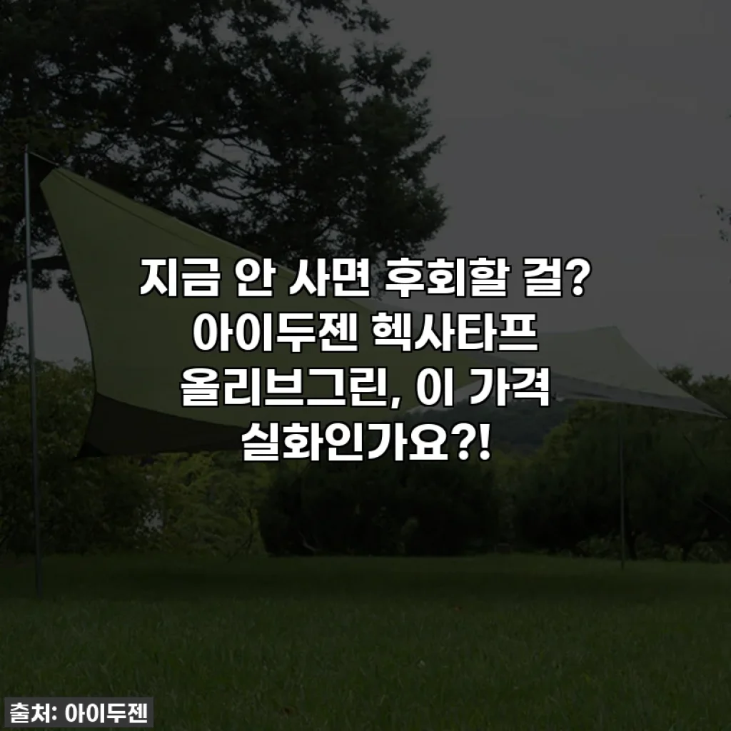 지금 안 사면 후회할 걸? 아이두젠 헥사타프 올리브그린, 이 가격 실화인가요?!