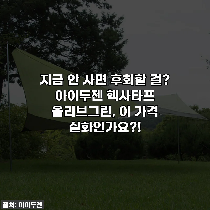 지금 안 사면 후회할 걸? 아이두젠 헥사타프 올리브그린, 이 가격 실화인가요?!