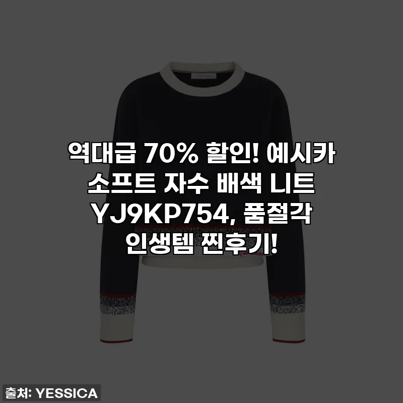 역대급 70% 할인! 예시카 소프트 자수 배색 니트 YJ9KP754, 품절각 인생템 찐후기!