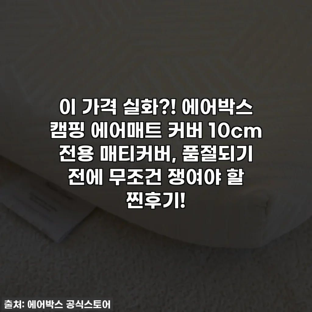 이 가격 실화?! 에어박스 캠핑 에어매트 커버 10cm 전용 매티커버, 품절되기 전에 무조건 쟁여야 할 찐후기!