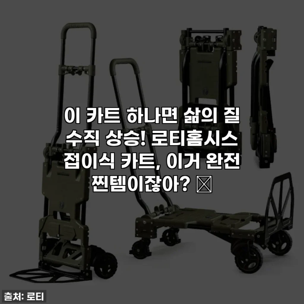 이 카트 하나면 삶의 질 수직 상승! 로티홈시스 접이식 카트, 이거 완전 찐템이잖아? ✨