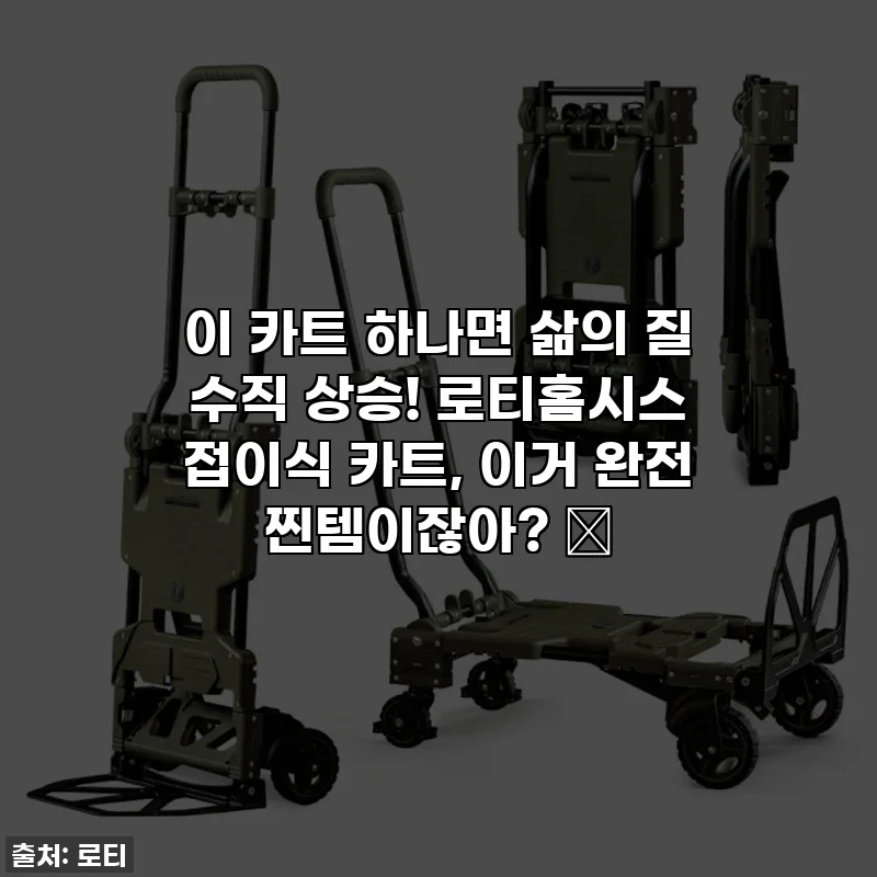 이 카트 하나면 삶의 질 수직 상승! 로티홈시스 접이식 카트, 이거 완전 찐템이잖아? ✨
