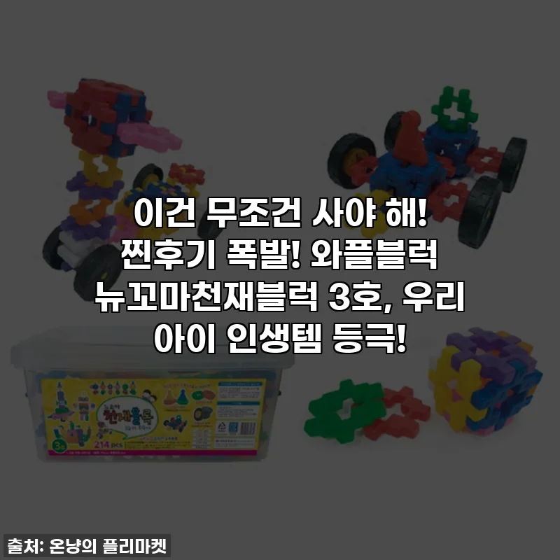 이건 무조건 사야 해! 찐후기 폭발! 와플블럭 뉴꼬마천재블럭 3호, 우리 아이 인생템 등극!