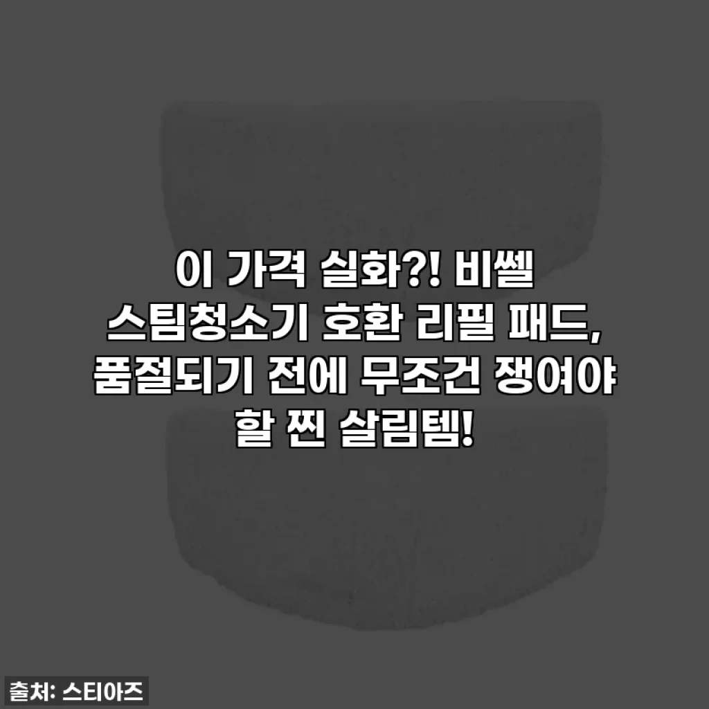 이 가격 실화?! 비쎌 스팀청소기 호환 리필 패드, 품절되기 전에 무조건 쟁여야 할 찐 살림템!