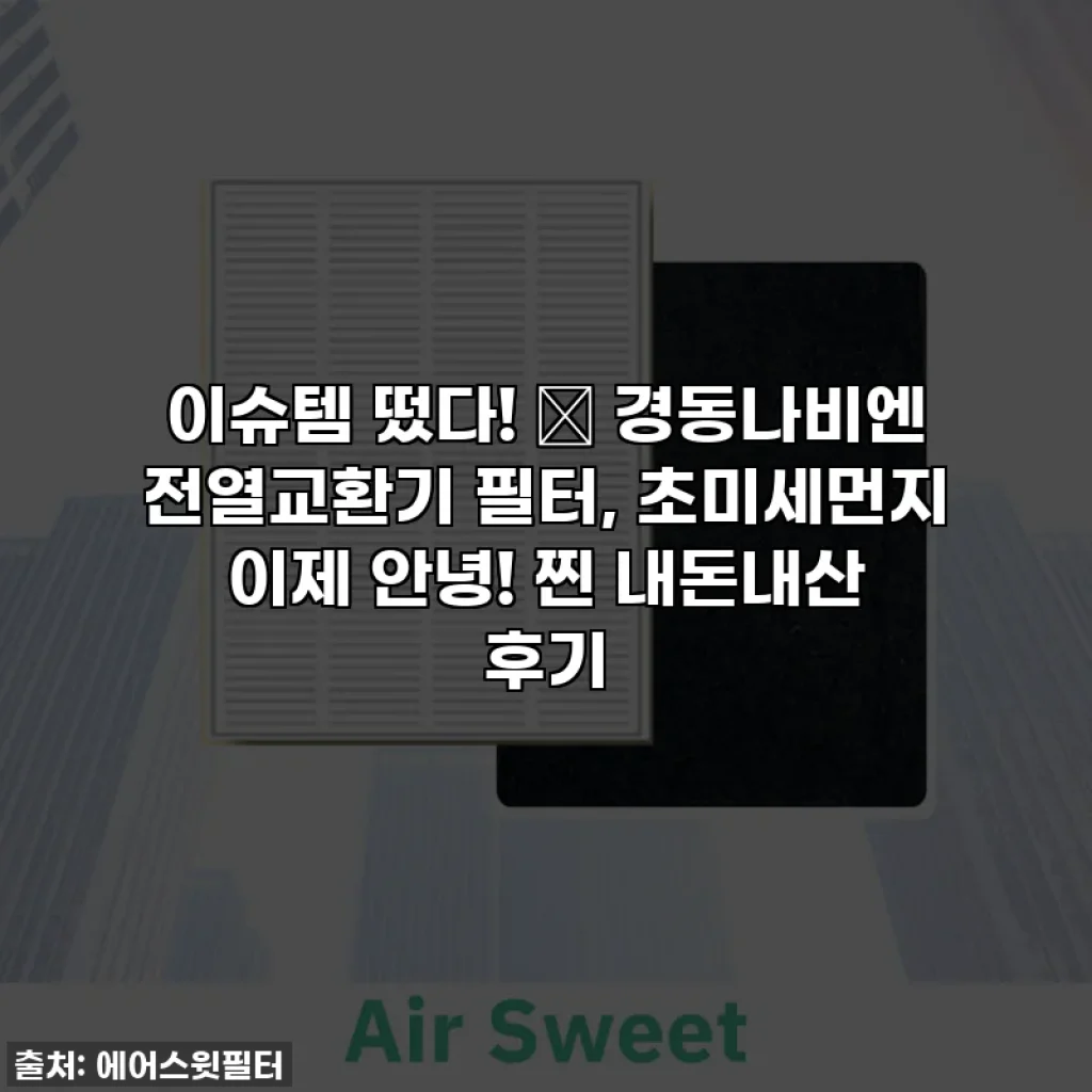 이슈템 떴다! 🤧 경동나비엔 전열교환기 필터, 초미세먼지 이제 안녕! 찐 내돈내산 후기