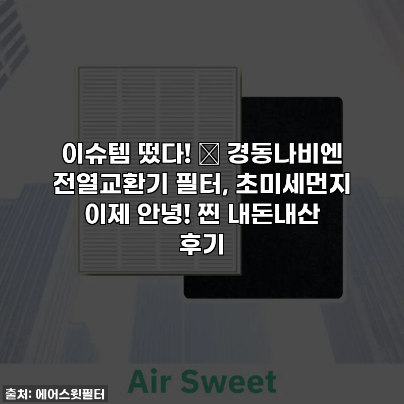 이슈템 떴다! 🤧 경동나비엔 전열교환기 필터, 초미세먼지 이제 안녕! 찐 내돈내산 후기