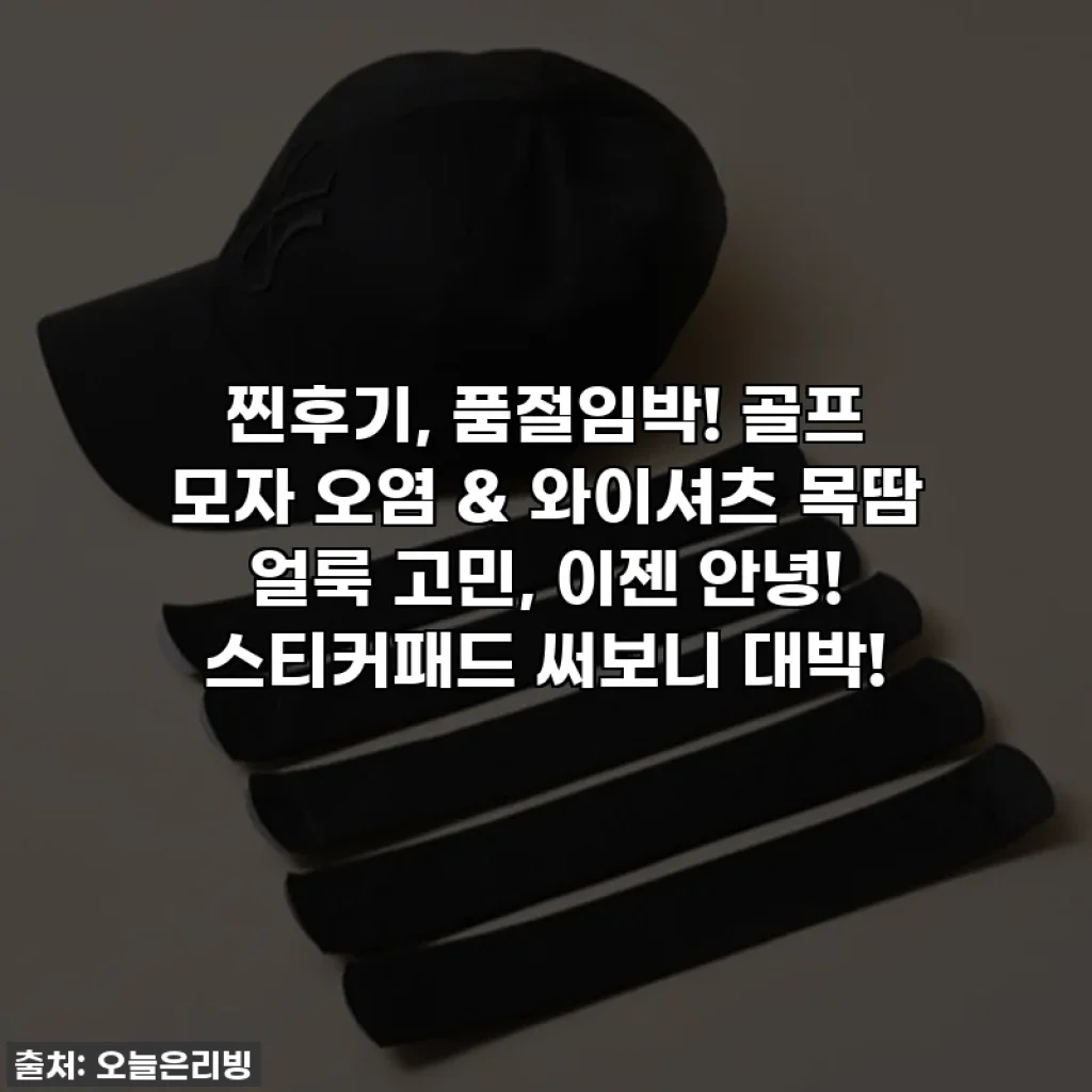 찐후기, 품절임박! 골프 모자 오염 & 와이셔츠 목땀 얼룩 고민, 이젠 안녕! 스티커패드 써보니 대박!
