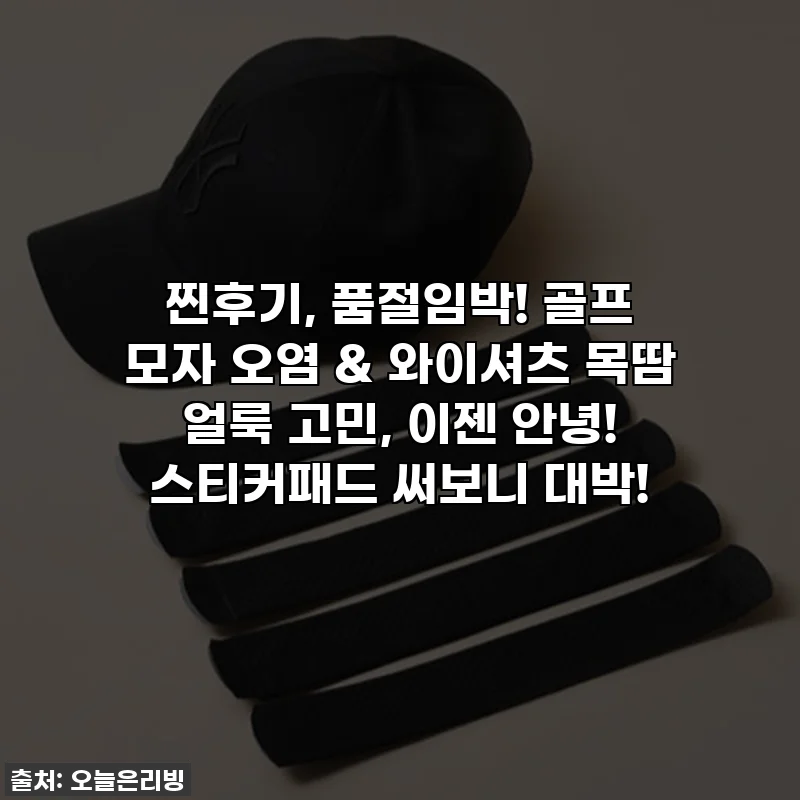 찐후기, 품절임박! 골프 모자 오염 & 와이셔츠 목땀 얼룩 고민, 이젠 안녕! 스티커패드 써보니 대박!