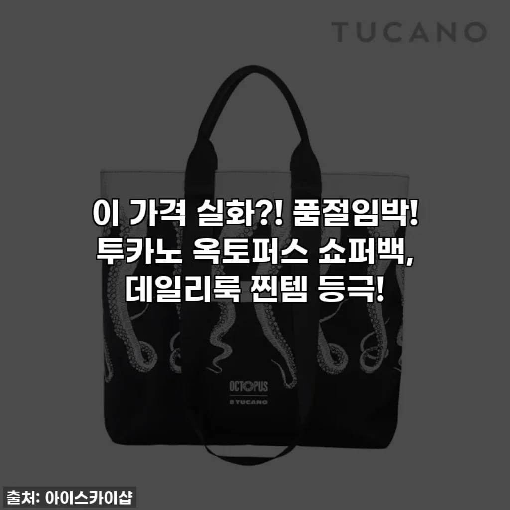 이 가격 실화?! 품절임박! 투카노 옥토퍼스 쇼퍼백, 데일리룩 찐템 등극!