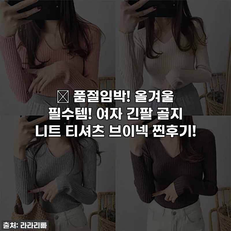 ✨ 품절임박! 올겨울 필수템! 여자 긴팔 골지 니트 티셔츠 브이넥 찐후기!