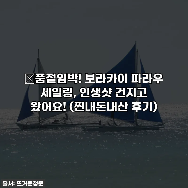 ✨품절임박! 보라카이 파라우 세일링, 인생샷 건지고 왔어요! (찐내돈내산 후기)
