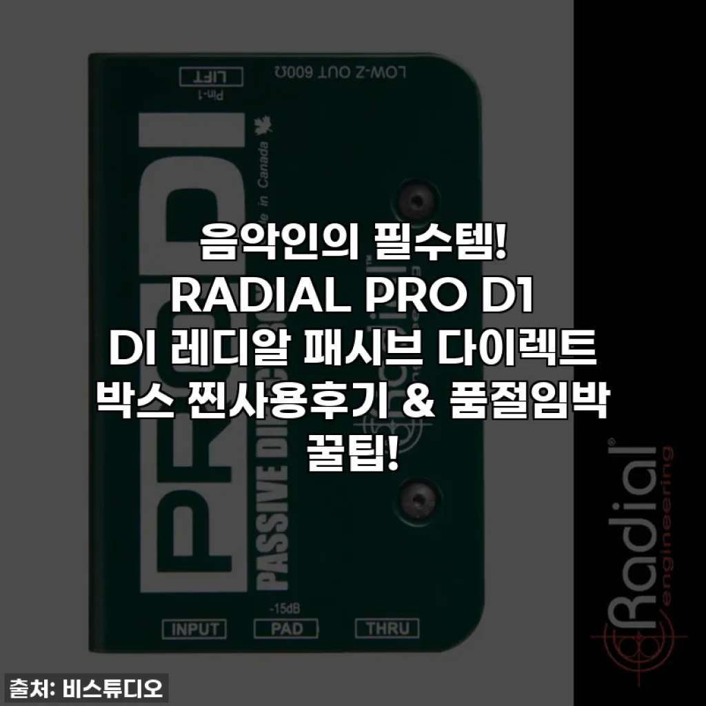 음악인의 필수템! RADIAL PRO D1 DI 레디알 패시브 다이렉트 박스 찐사용후기 & 품절임박 꿀팁!