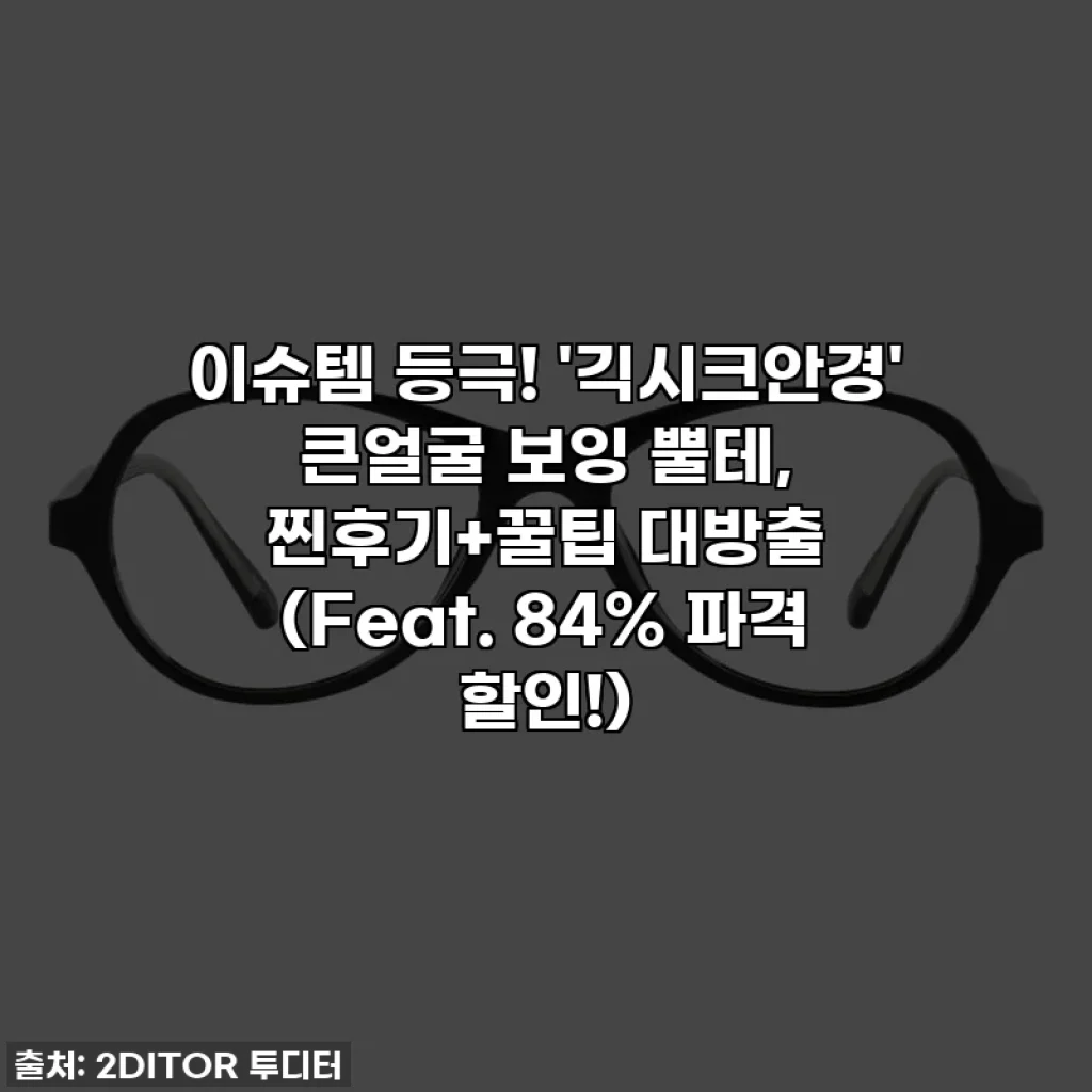 이슈템 등극! '긱시크안경' 큰얼굴 보잉 뿔테, 찐후기+꿀팁 대방출 (Feat. 84% 파격 할인!)