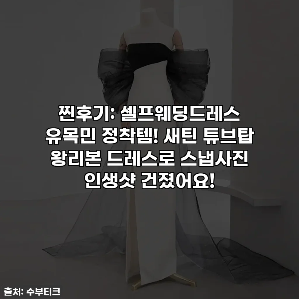 찐후기: 셀프웨딩드레스 유목민 정착템! 새틴 튜브탑 왕리본 드레스로 스냅사진 인생샷 건졌어요!