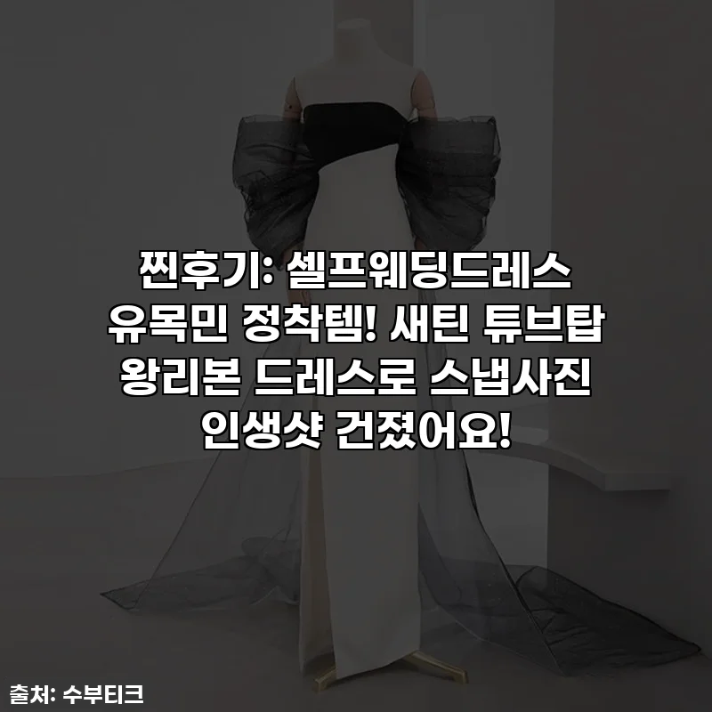 찐후기: 셀프웨딩드레스 유목민 정착템! 새틴 튜브탑 왕리본 드레스로 스냅사진 인생샷 건졌어요!