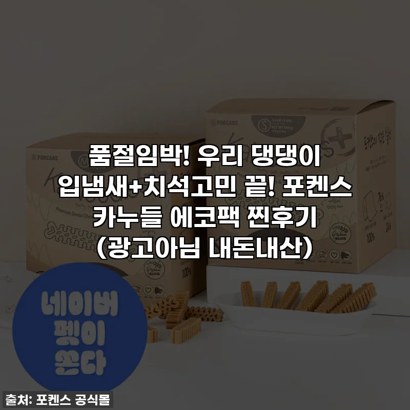 품절임박! 우리 댕댕이 입냄새+치석고민 끝! 포켄스 카누들 에코팩 찐후기 (광고아님 내돈내산)