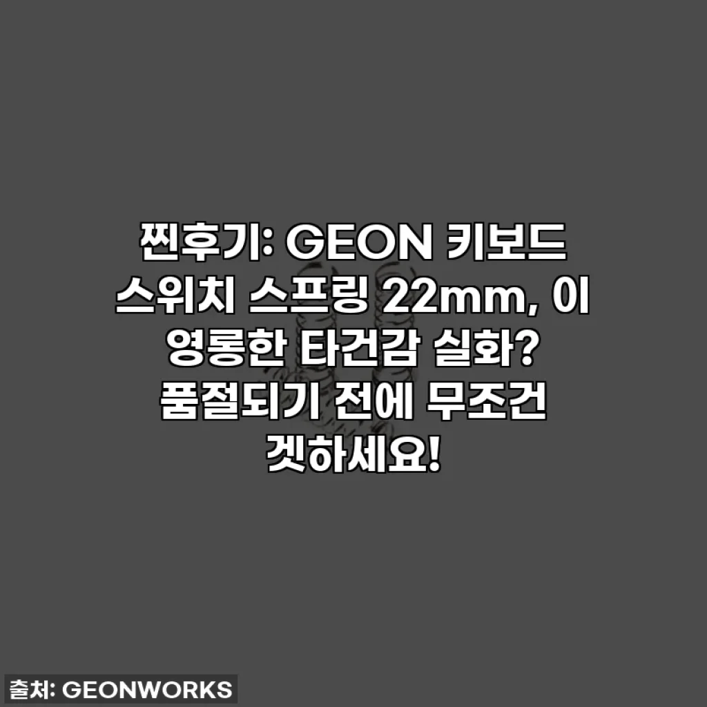 찐후기: GEON 키보드 스위치 스프링 22mm, 이 영롱한 타건감 실화? 품절되기 전에 무조건 겟하세요!