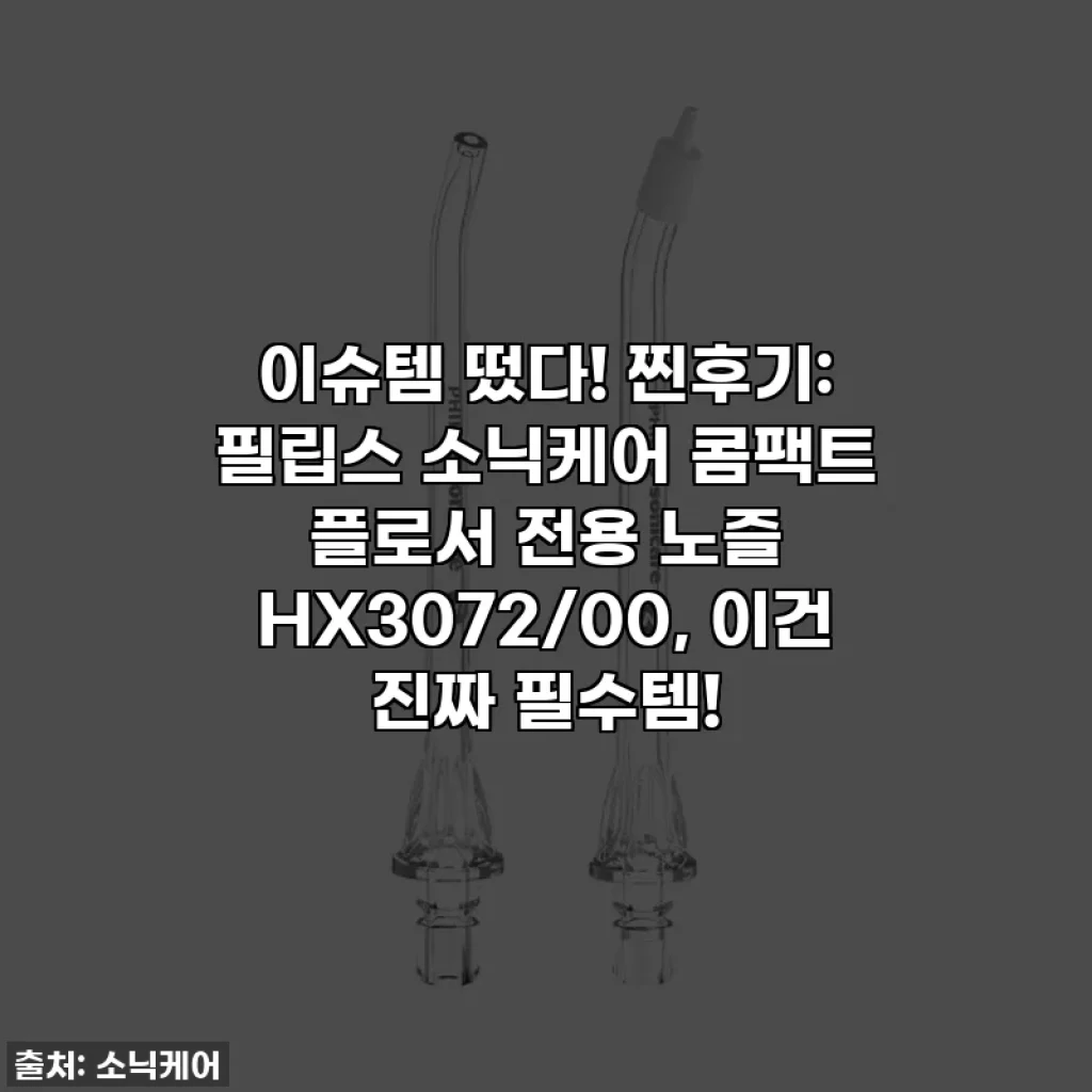이슈템 떴다! 찐후기: 필립스 소닉케어 콤팩트 플로서 전용 노즐 HX3072/00, 이건 진짜 필수템!