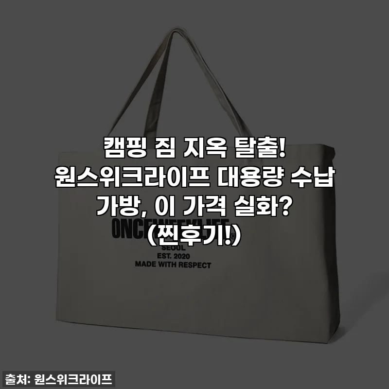 캠핑 짐 지옥 탈출! 원스위크라이프 대용량 수납 가방, 이 가격 실화? (찐후기!)