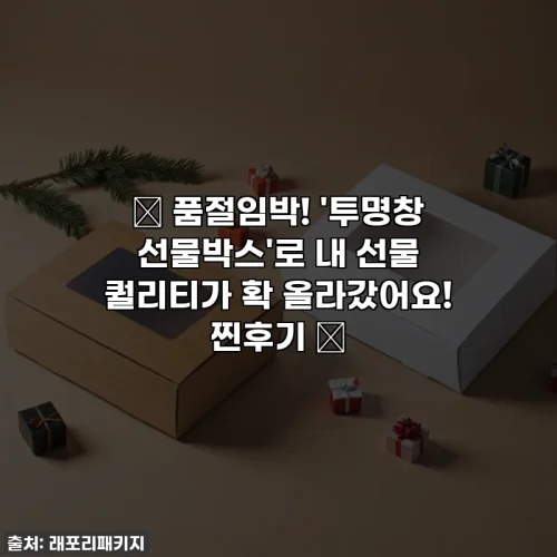 Home 62 🎁 품절임박! '투명창 선물박스'로 내 선물 퀄리티가 확 올라갔어요! 찐후기 ✨