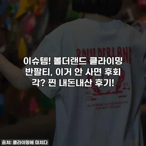 Home 71 이슈템! 볼더랜드 클라이밍 반팔티, 이거 안 사면 후회 각? 찐 내돈내산 후기!