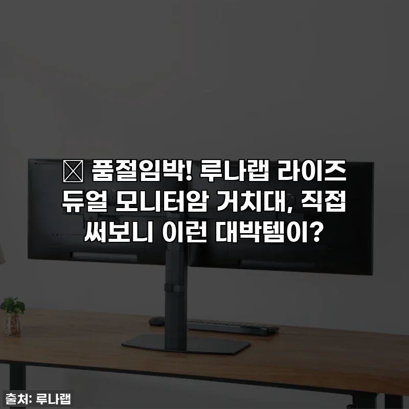 🔥 품절임박! 루나랩 라이즈 듀얼 모니터암 거치대, 직접 써보니 이런 대박템이?