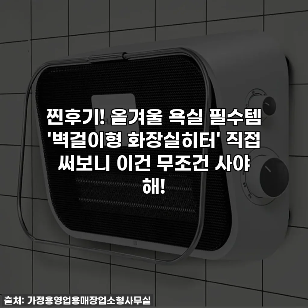 찐후기! 올겨울 욕실 필수템 '벽걸이형 화장실히터' 직접 써보니 이건 무조건 사야 해!