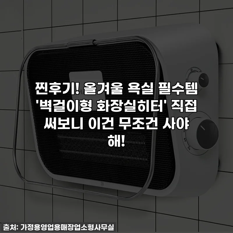 찐후기! 올겨울 욕실 필수템 '벽걸이형 화장실히터' 직접 써보니 이건 무조건 사야 해!