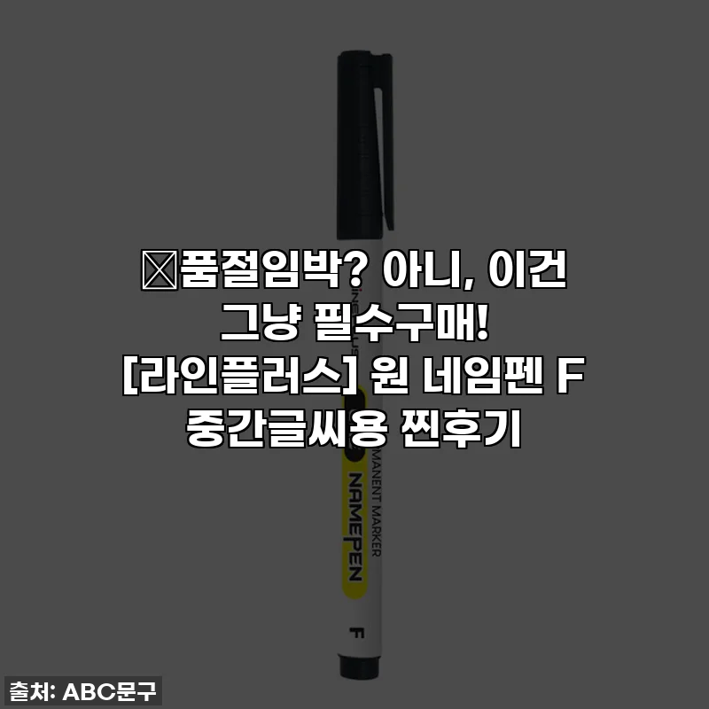 🔥품절임박? 아니, 이건 그냥 필수구매! [라인플러스] 원 네임펜 F 중간글씨용 찐후기