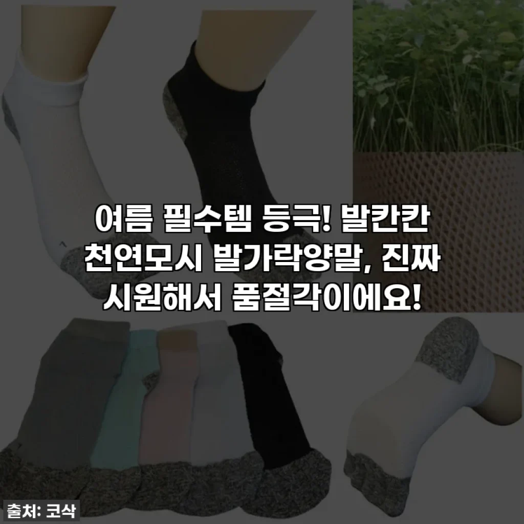 여름 필수템 등극! 발칸칸 천연모시 발가락양말, 진짜 시원해서 품절각이에요!