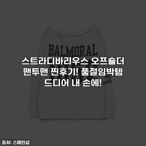 스트라디바리우스 오프숄더 맨투맨 찐후기! 품절임박템 드디어 내 손에!