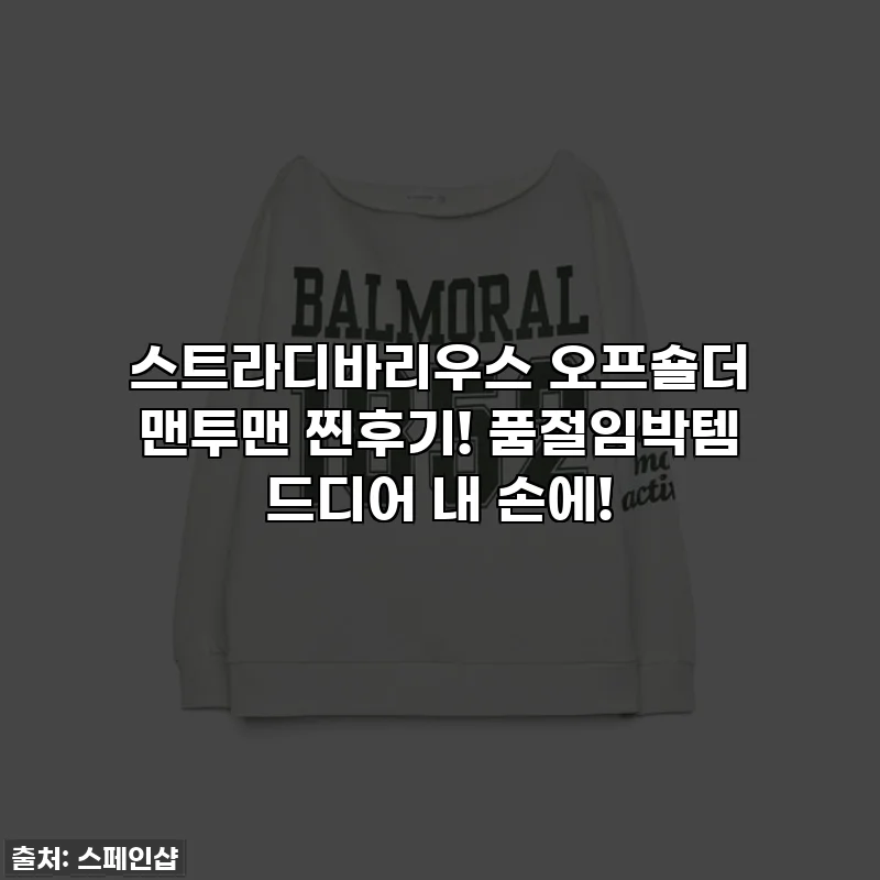 스트라디바리우스 오프숄더 맨투맨 찐후기! 품절임박템 드디어 내 손에!