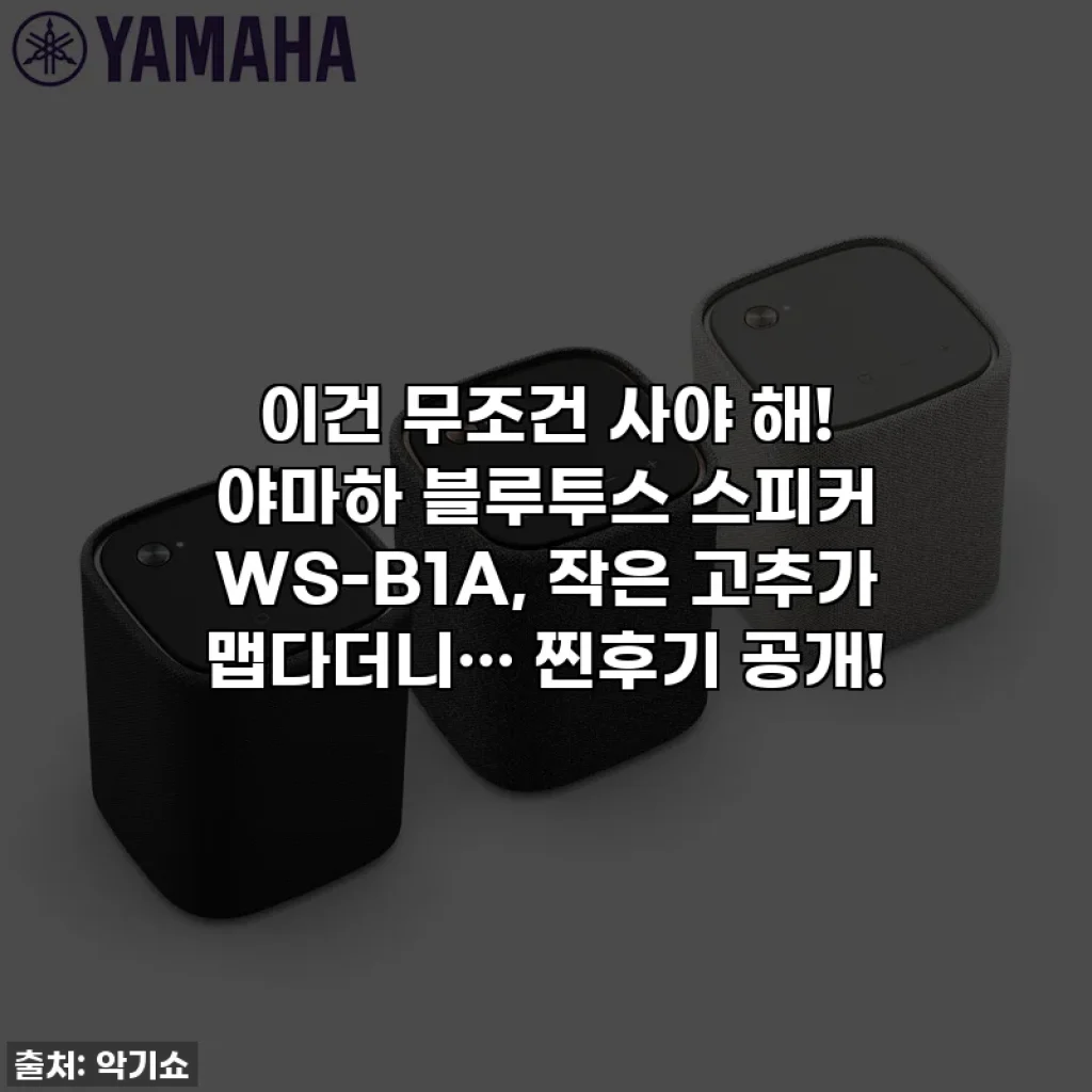 이건 무조건 사야 해! 야마하 블루투스 스피커 WS-B1A, 작은 고추가 맵다더니… 찐후기 공개!