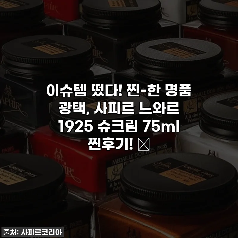 이슈템 떴다! 찐-한 명품 광택, 사피르 느와르 1925 슈크림 75ml 찐후기! ✨