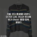 가을 코디 종결템! 라운드 단가라 니트 가디건 찐사용 후기 (feat. 품절 임박 꿀딜!)