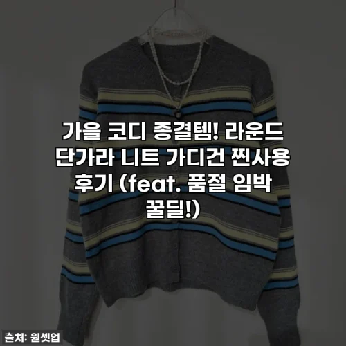 가을 코디 종결템! 라운드 단가라 니트 가디건 찐사용 후기 (feat. 품절 임박 꿀딜!)