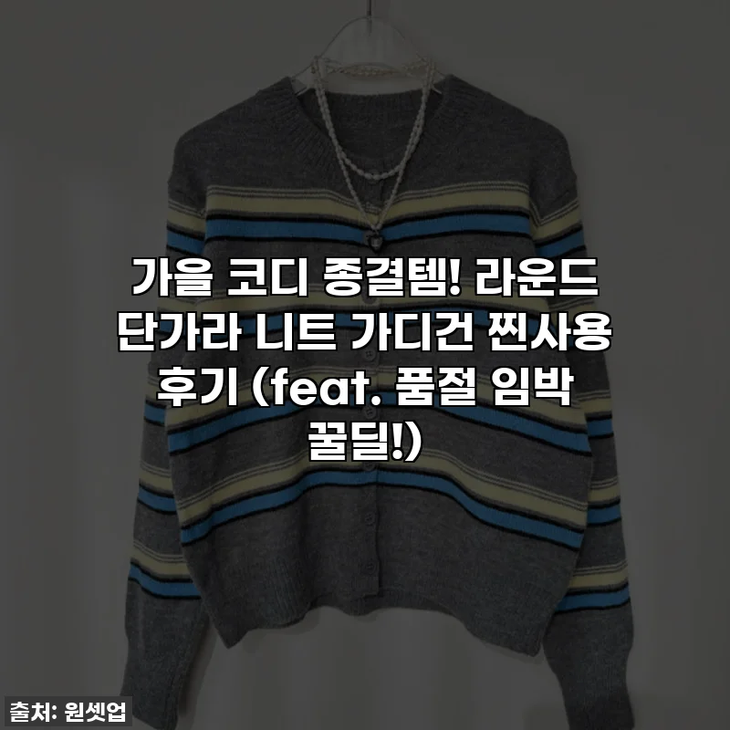 가을 코디 종결템! 라운드 단가라 니트 가디건 찐사용 후기 (feat. 품절 임박 꿀딜!)
