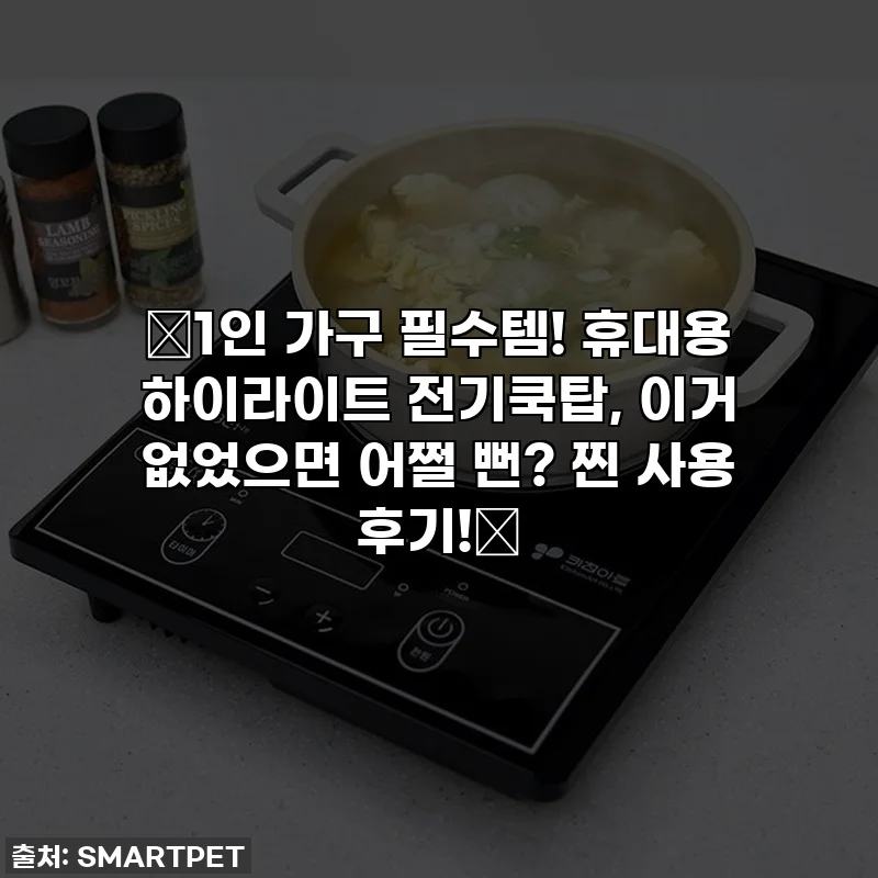 🔥1인 가구 필수템! 휴대용 하이라이트 전기쿡탑, 이거 없었으면 어쩔 뻔? 찐 사용 후기!🔥