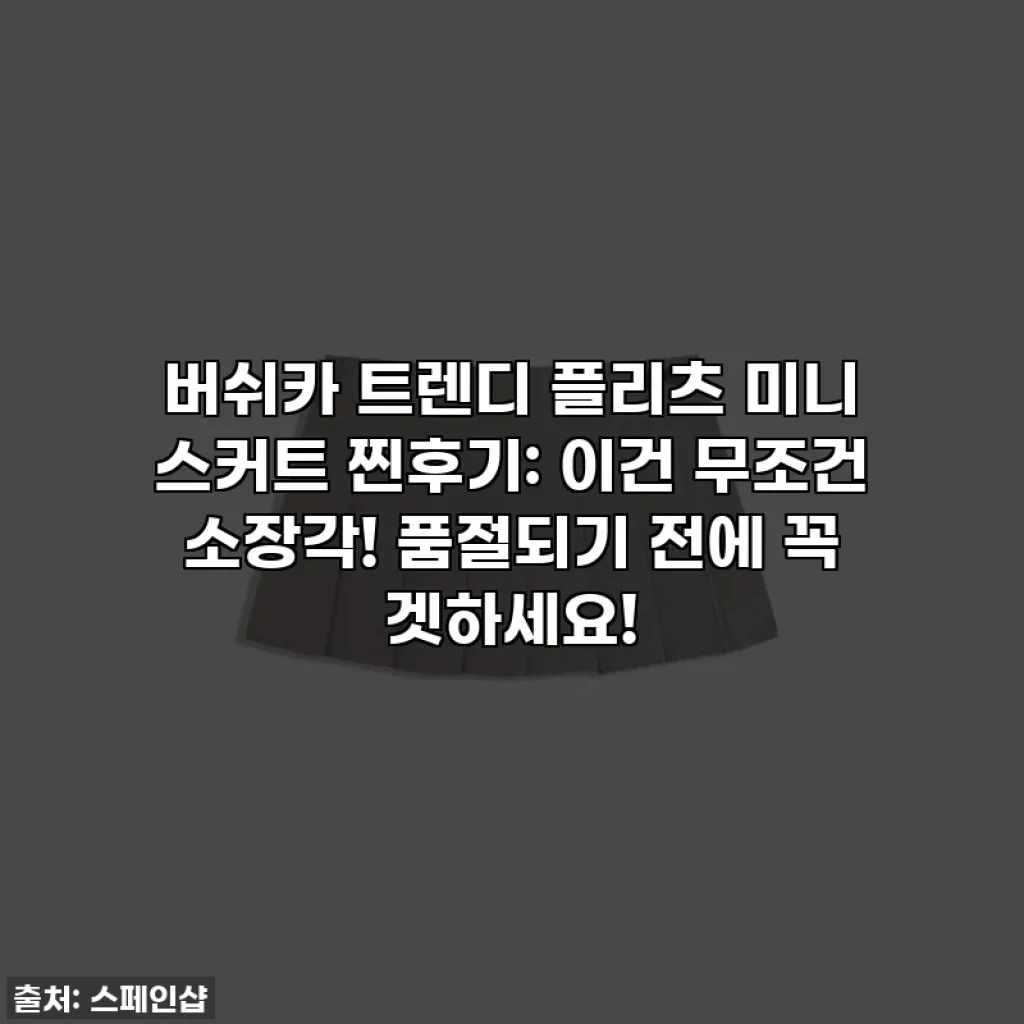 버쉬카 트렌디 플리츠 미니 스커트 찐후기: 이건 무조건 소장각! 품절되기 전에 꼭 겟하세요!