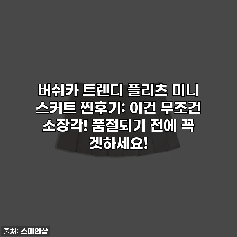 버쉬카 트렌디 플리츠 미니 스커트 찐후기: 이건 무조건 소장각! 품절되기 전에 꼭 겟하세요!