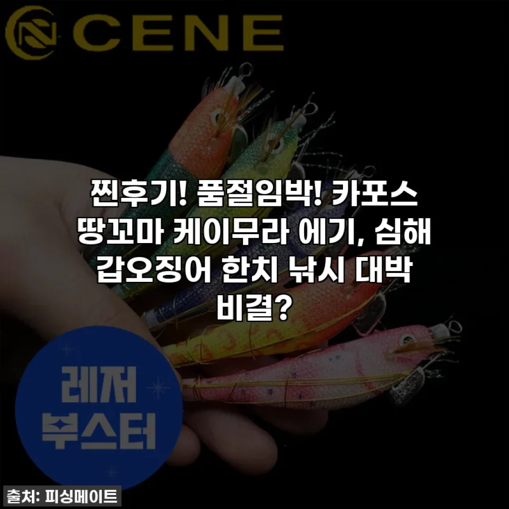 찐후기! 품절임박! 카포스 땅꼬마 케이무라 에기, 심해 갑오징어 한치 낚시 대박 비결?